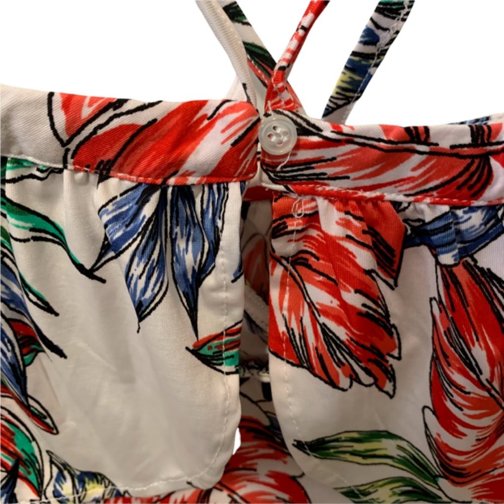 seven forty two Floral Leaf Flowy Shirt Large - Picture 3 of 6